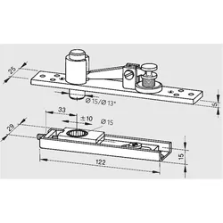 Dormakaba, Türöffner + Türschliesser, Zapfenbänder 8066 für Pendeltüren (Indoor)