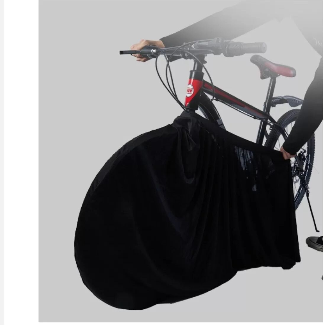 INF Housse anti-poussière VTT - Manchon de protection en nylon noir pour rangement intérieur et voyage, protège-sol anti-rayures