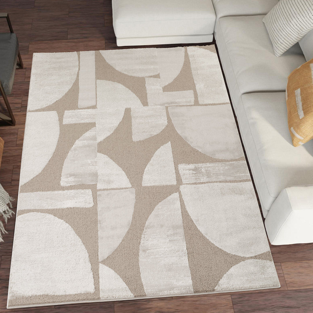 Desire Rugs Hamilton Modern Metallic Sheen Area Rug - Polypropylene Weaving - Jute Backing - Abstract Motif Geometric Lines Design Rugs, Mocha Mocha Rectangle 160 x 230 cm