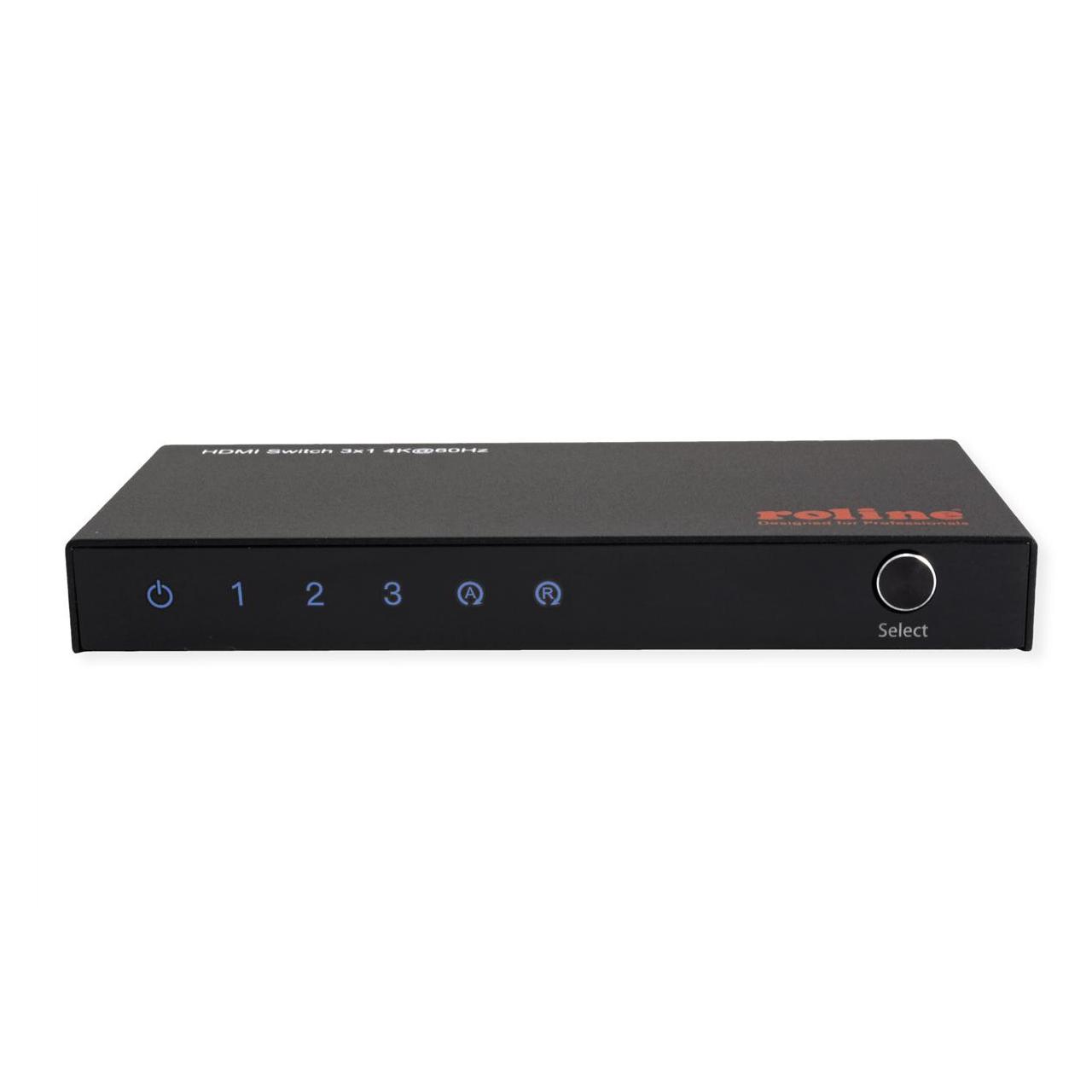 Roline HDMI Switch, 3fach, 4K60Hz (14.01.3616)