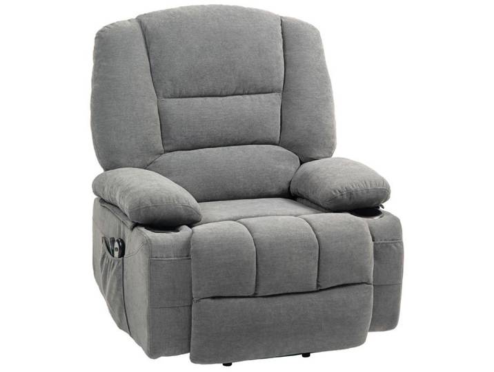 Fauteuil releveur électrique massant MASSIMO tissu gris foncé