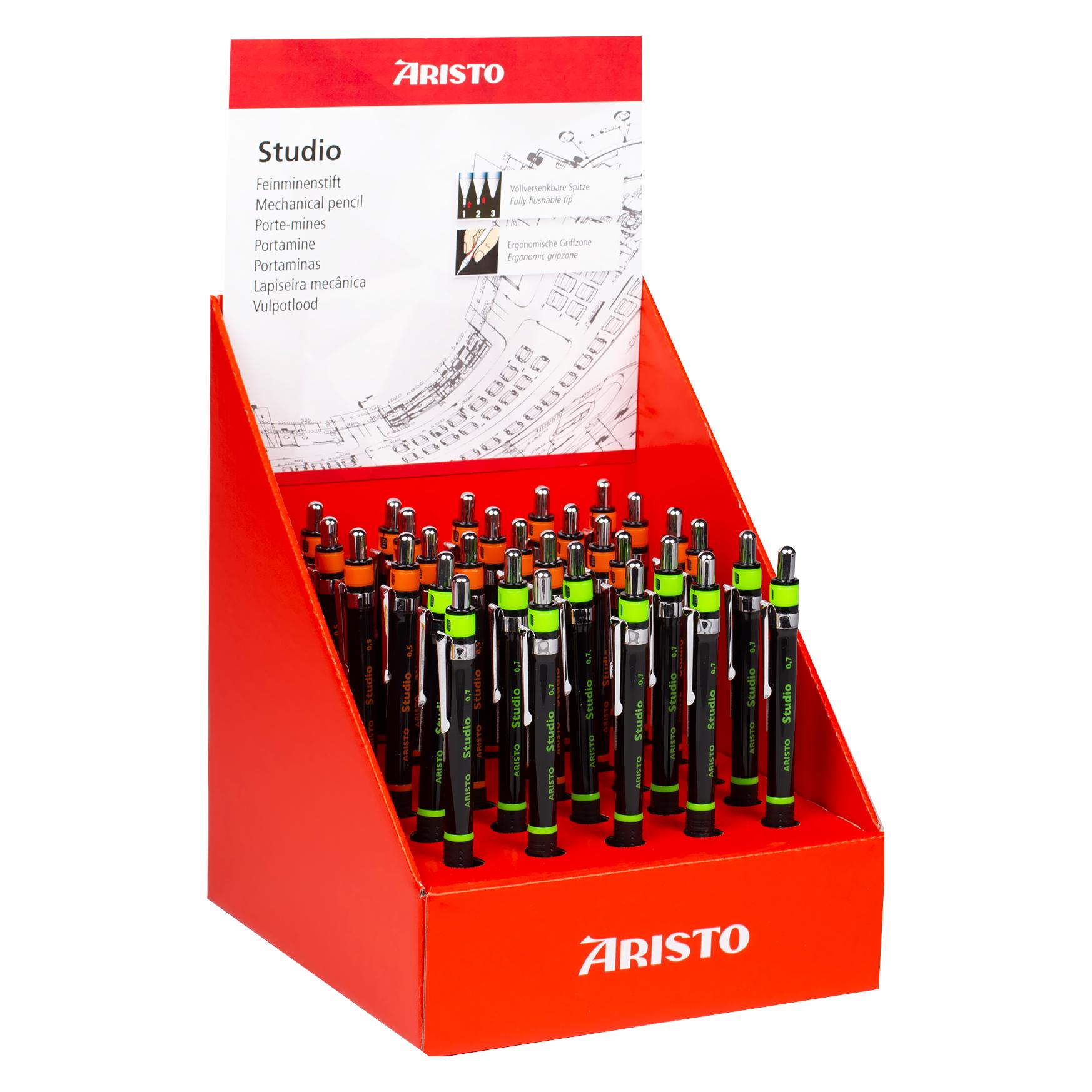 Aristo Feinminenstift Studio Display 30, 20 x 0.5, 10 x 0.7, schwarz (30x) (VD85903)