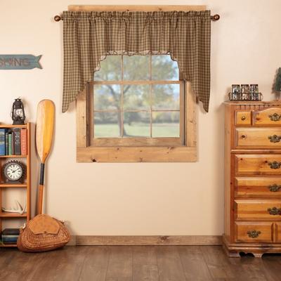 VHC Brands Green Rustic Kitchen Curtains VHC Cedar Ridge Swag - Swag 36x36x16