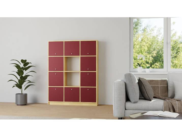 Regal mit Klapptüren nach Maß Buche Klarlack
