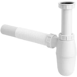 SIPHON mit Abflussrohr Weiß für Waschbecken