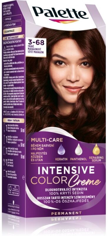 Schwarzkopf Palette Intensive Color Creme coloration cheveux permanente teinte 3-68 R2 Dark Mahogany 1 pcs