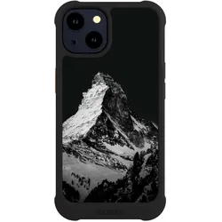 Nivocase Hülle für Apple iPhone 14 Stossfeste Handyhülle NIVOmax Case Schwarz Alpspitze Berg Schnee (Apple iPhone 14), Smartphone Hülle, Schwarz