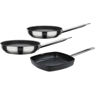 Pfannen-Set GSW "Le Chef PROFI", silber (silberfarben, schwarz), Ø:28cm, Pfannen, Induktion