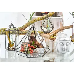 Glass Terrarium - Small Diamond