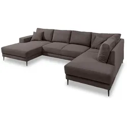 filippo Wohnlandschaft Ortello Cord Braun Dunkelbraun