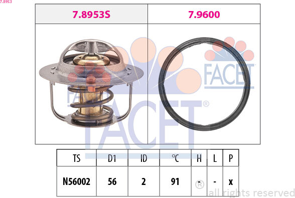 Facet Thermostat, Kühlmittel 7.8953 Für Subaru