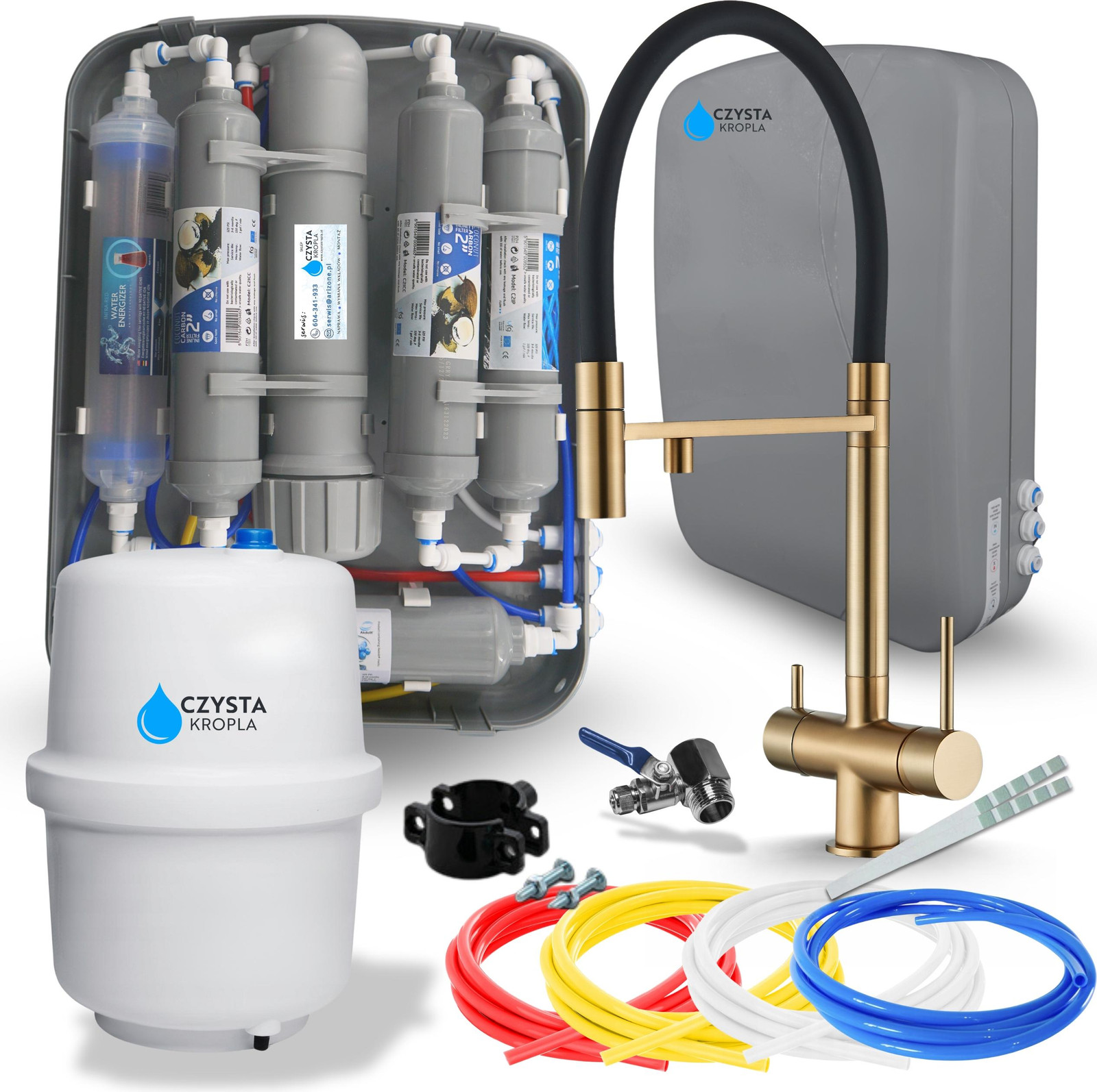 ARI RO7 Slim Ari Waterfilter onder de gootsteen met 7-traps filtratie, omgekeerde osmose, mineralisatie en biokeramische ionisator