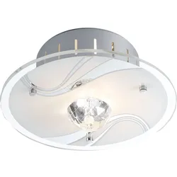 Deckenlampe Deckenleuchte Wohnzimmerlampe Kristall Klar Metall Glas D 18 cm