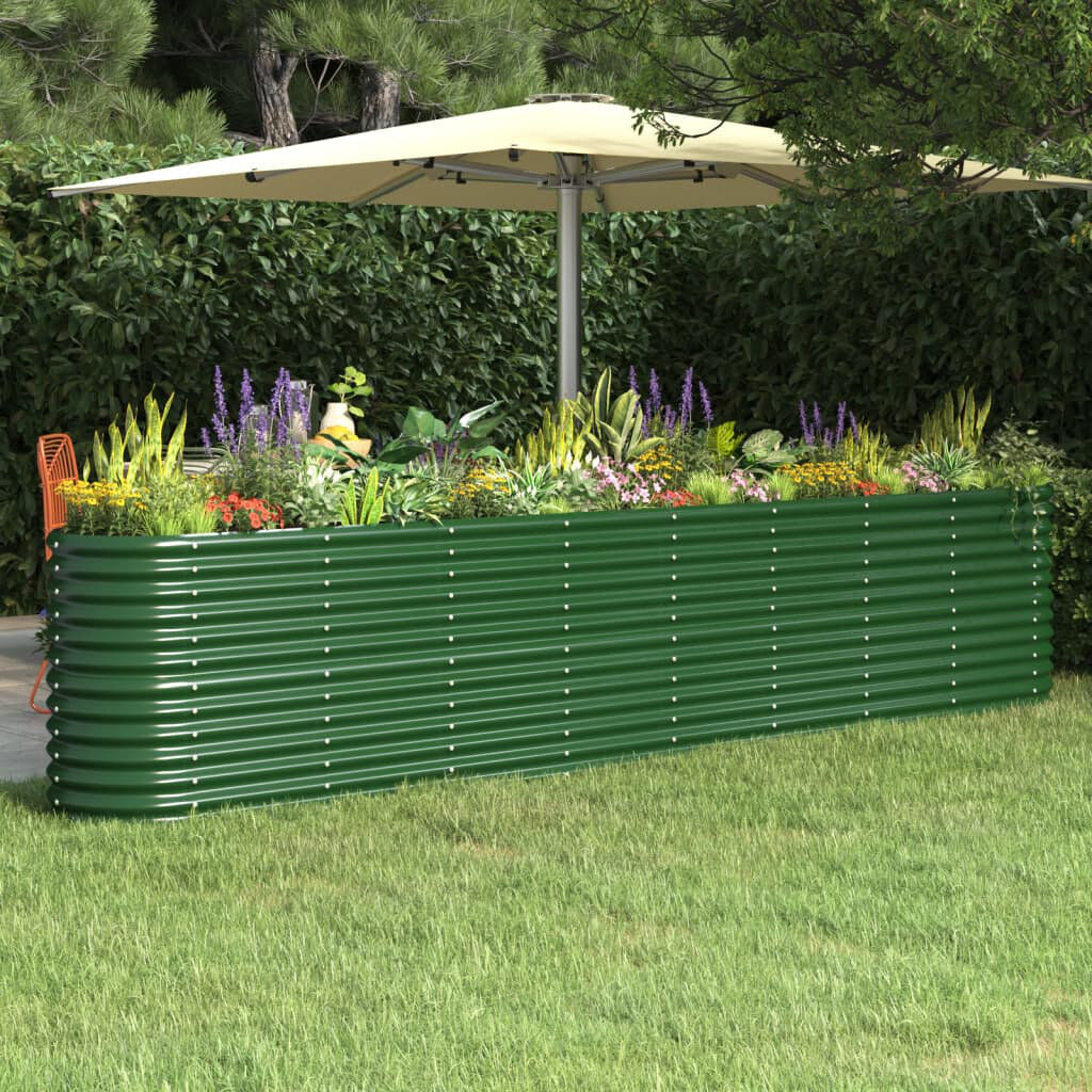 Dakota Fields Garden Raised Bed Powder-coated Steel Green 68 cm x 332 cm x 40cm
