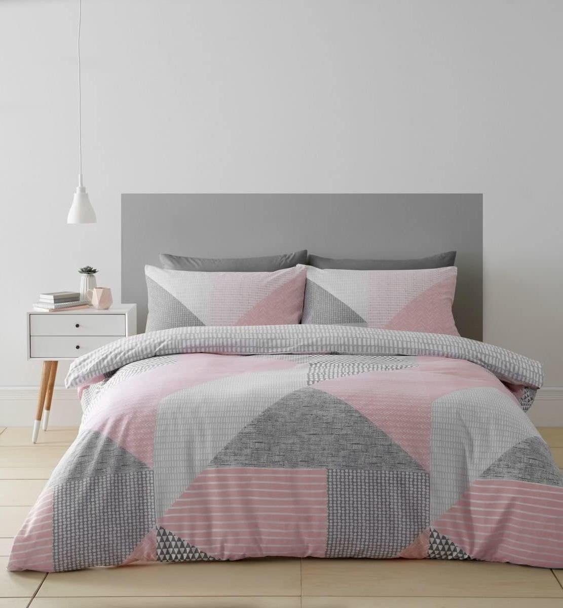 Omkeerbaar Dekbedovertrek Set Roze 200 x 200 cm