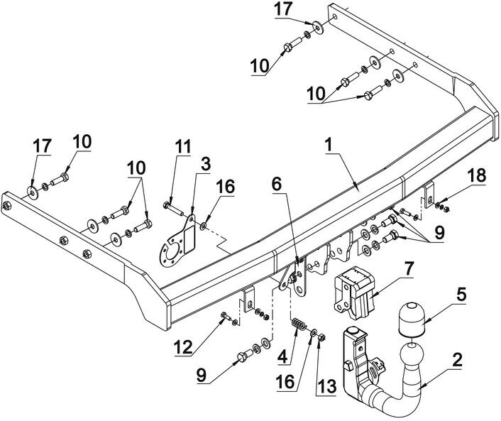 Attelage Seat Alhambra y compris 4Motion (07/00-12/10) RDSOV + faisceau universel 7 broches