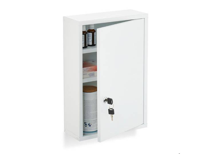Relaxdays Armoire à pharmacie murale acier 3 compartiments pratiques H x L x P : 45 x 30 x 12 cm blanche