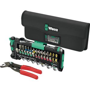 Wera Bitset Tool-Check Combi 1, 05049070001, mit Knipex Cobra, 40-teilig, Schlitz, Kreuz, Torx, Steckschlüssel