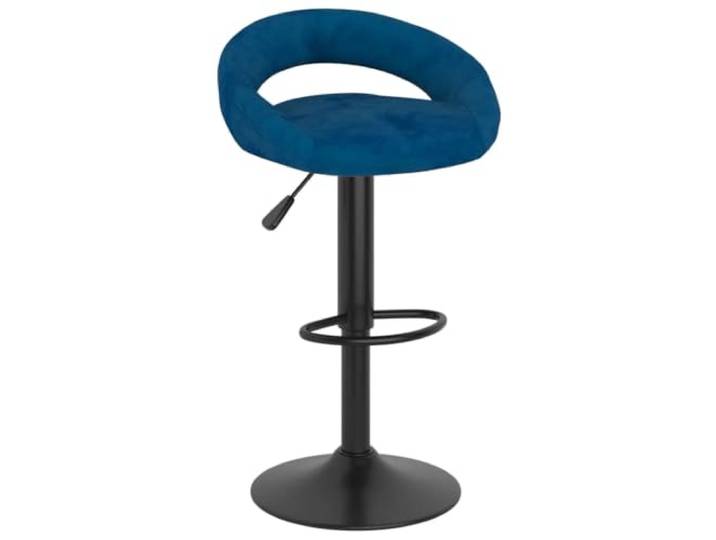 POUFGDR Barhocker, Samt, Blau, 2-teilig, mit Fußstütze Modernes Design, weiche Sitzfläche, robuster Stahl, Innengebrauch, einfache Montage, zeitlose Eleganz
