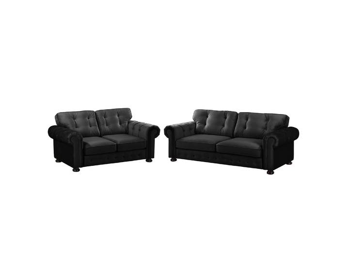 Ensemble de salon 3-2 Gris/Anthracite Tissu Glamour