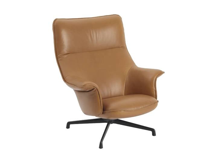 Muuto Doze Sessel swivel base Refine leather cognac-black