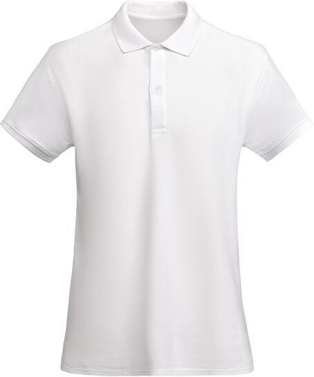 Polo ajusté personnalisé en coton bio certifié OCS Prince Woman blanc XXL