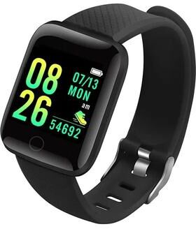 Uplifted Finds Smart Fitness Watch With Heart Rate Tracking Activity Monitoring And Message Alerts For Daily Wellness 116 Plus Black