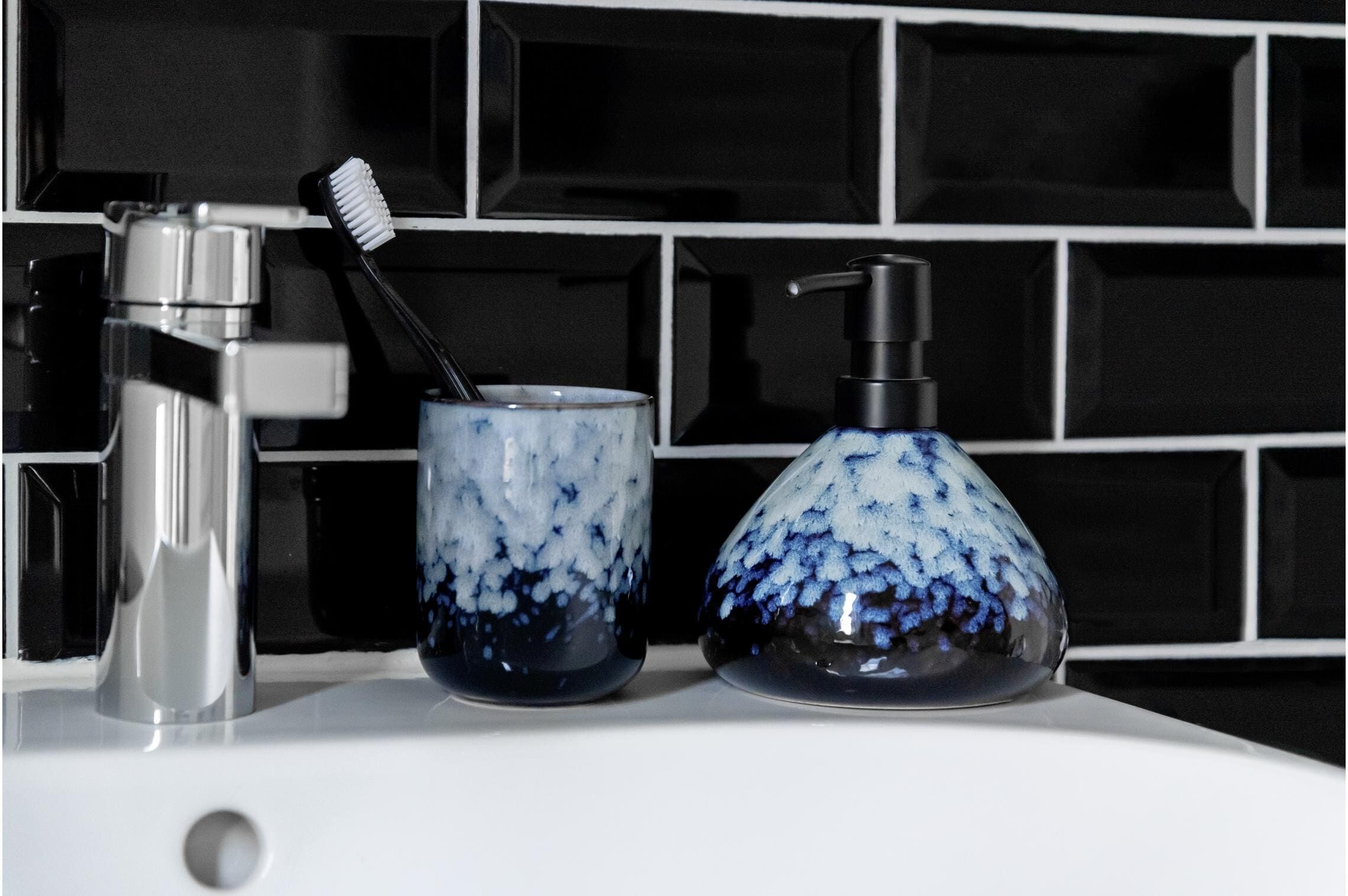 Seifenspender WENKO "Rosali 450 ml Blau", blau, Dosierspender, Seifenspender blau Einheitsgröße