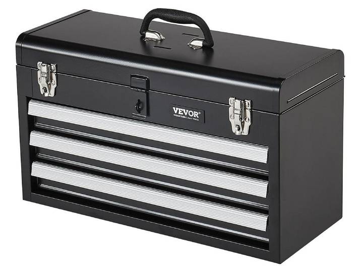 Caisse à outils VEVOR en métal\, 20\,5 pouces\, portable\, petite caisse à outils avec insert EVA\, surface peinte par poudrage\, organisateur d'outils multifonctionnel
