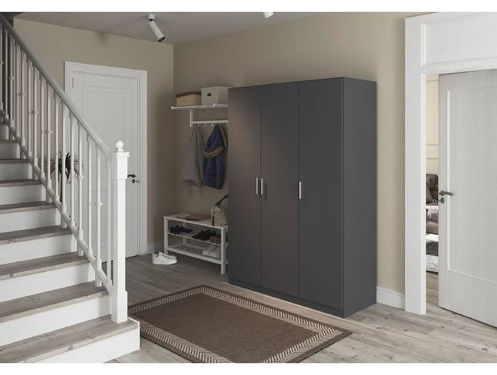 Drehtürenschrank Palermo 136cm Grau/Kaschmir