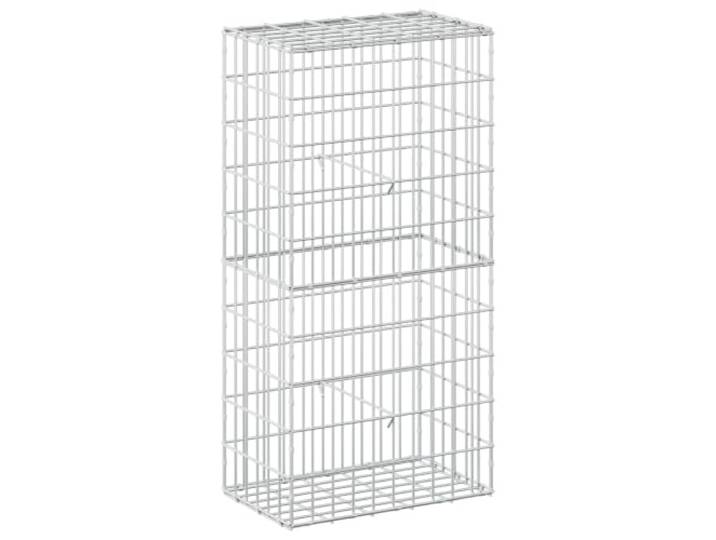 Gabion aus verzinktem Stahl, 50 x 30 x 100 cm, Maschenweite: 5 x 10 cm Gabionenkorb, verzinkter Stahl, Draht 5 mm, Maschen 5 x 10 cm, Haken und Clips, Stützwände, Kanten