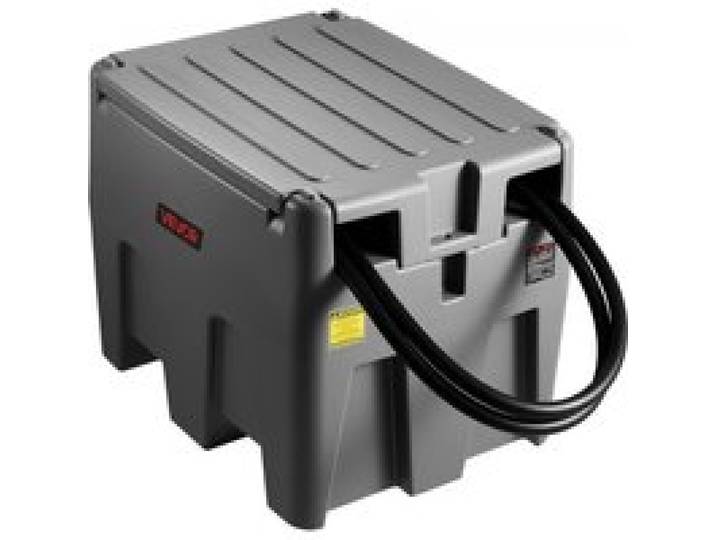 VEVOR Tragbarer Dieseltank, 220 L Fassungsvermögen & 48 L/min Durchflussrate, Gaskraftstofftank mit 12 V Transferpumpe & 4 m Gummischlauch, PE-Diesel-Transfertanks für Kraftstofftransport, grau
