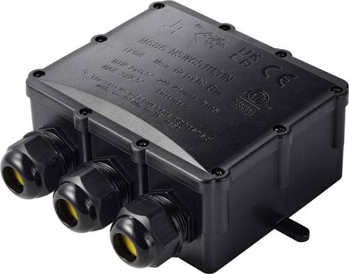 TRU COMPONENTS Abzeigdose IP68 wasserdicht, 4 Eingänge, 0,5 - 4,0mm² TC-14745292 Schwarz Inhalt: 1St.