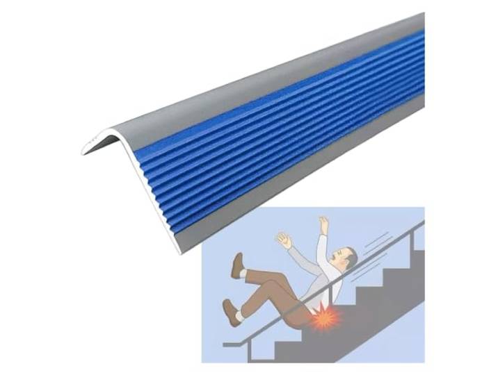 Treppen Kanten Stufenkantenprofil PVC Eckenschutz In L-Form 5.0m 10m Selbstklebend Stufen Kanten Freier Schnitt Treppenkantenschutz, Wasserdicht Und Rutschfest(Blue,10m/33ft)