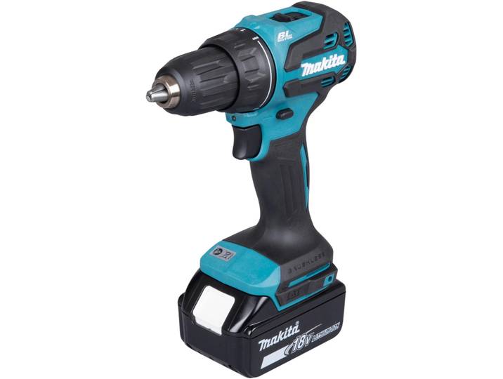 Makita DDF490Z, Handbohrmaschine, Ohne Schlüssel, Bürstenlos, Bohrer, Blau, Schwarz, 1,3 cm