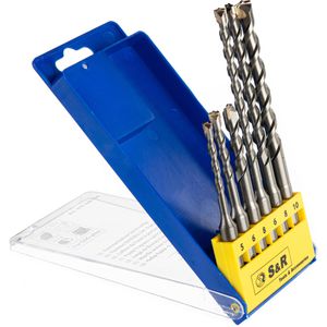 S&R Bohrer 210240006, SDS+, 6-teiliges Set, Granit, Stein, Betonbohrer