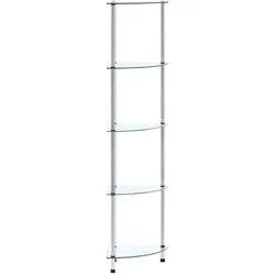 vidaXL Regal mit 5 Ablagen Transparent 30x30x130 cm Hartglas