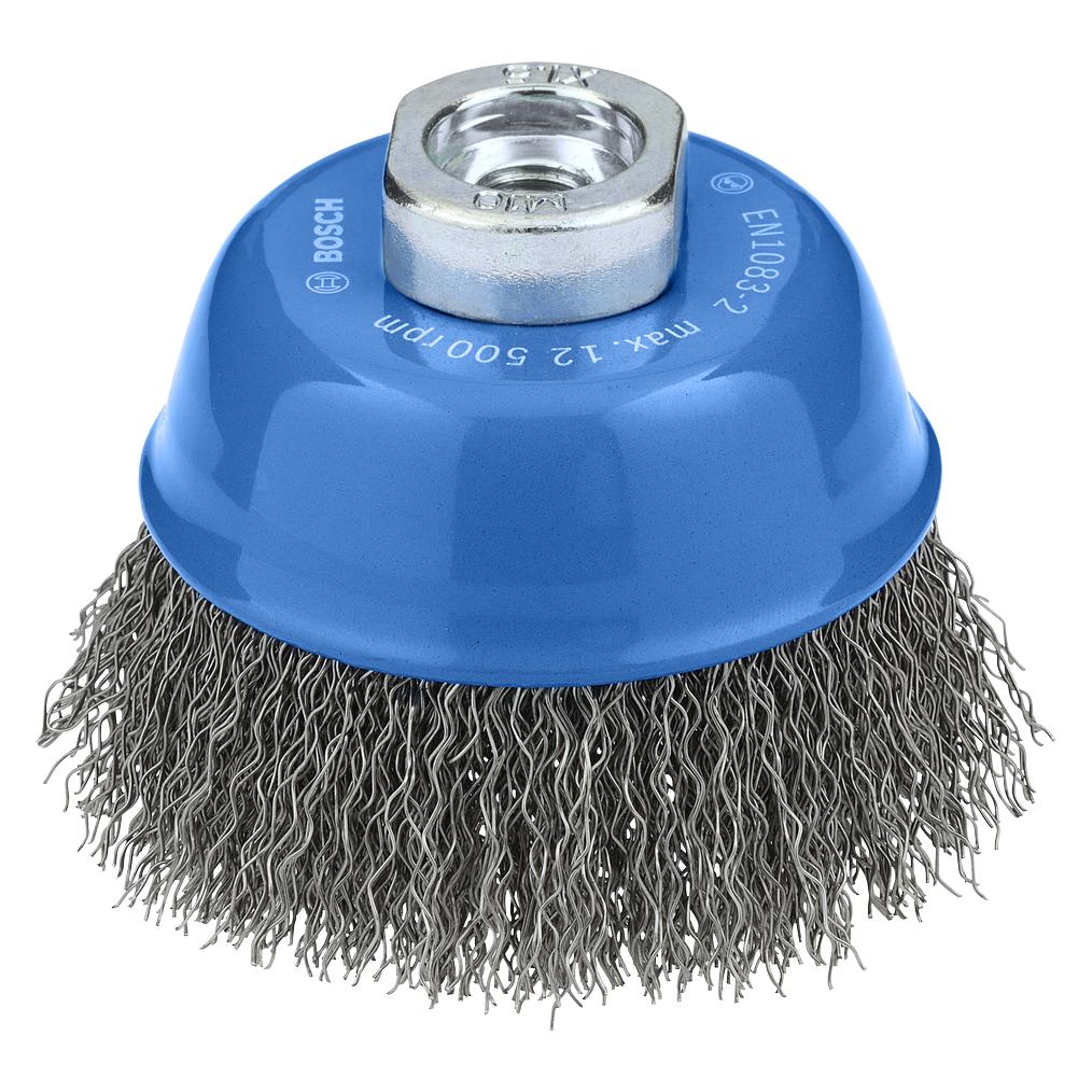 Bosch Professional Metal clean Topfbürste, 75 × 0,3 mm,M10, gewellt (2608620757)