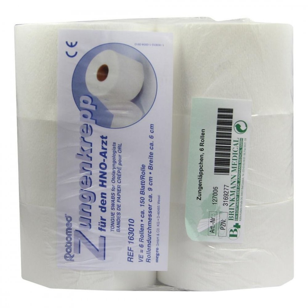 Brinkmann Medical ein Unternehmen der Dr. Junghans Zungenläppchen Kreppapier 6 Rollen 03169277