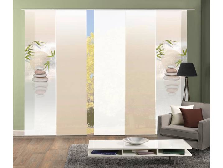 Schiebegardine HOME WOHNIDEEN BUDA , beige (naturfarben), B:60cm H:245cm, Polyester, Gardinen, Schiebegardine, HxB: 245x60, inkl. Befestigungszubehör