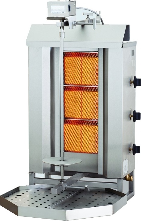 CHEFGASTRO Gyros Grill Gas Motorposition oben 3 Heizzonen BxTxH 515x550x960mm