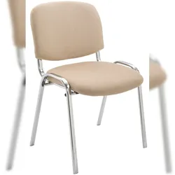 CLP Besucherstuhl Ken Chrom Stoff creme