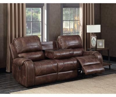 Spencer Buckskin Brown Power Reclining Sofa with Nailhead Trim Set