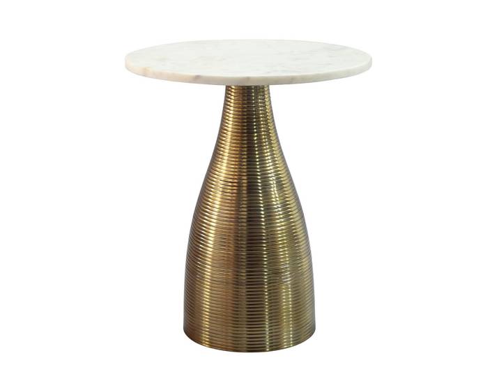 Livetastic Beistelltisch, Weiß, Metall, Stein, rund, rund, 40x48x40 cm, einfacher Aufbau, Wohnzimmer, Wohnzimmertische, Beistelltische, Beistelltische Metall