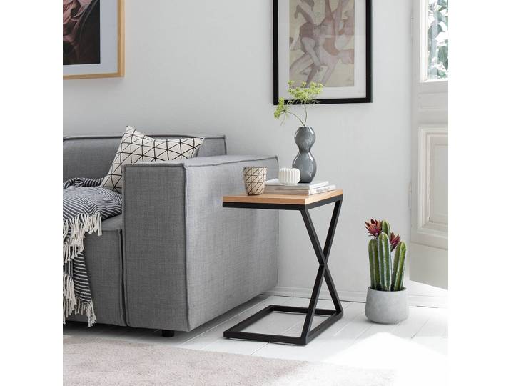 Beistelltisch Mora 50 x 50 x 30cm Schwarz/Braun/Eiche/Schwarz