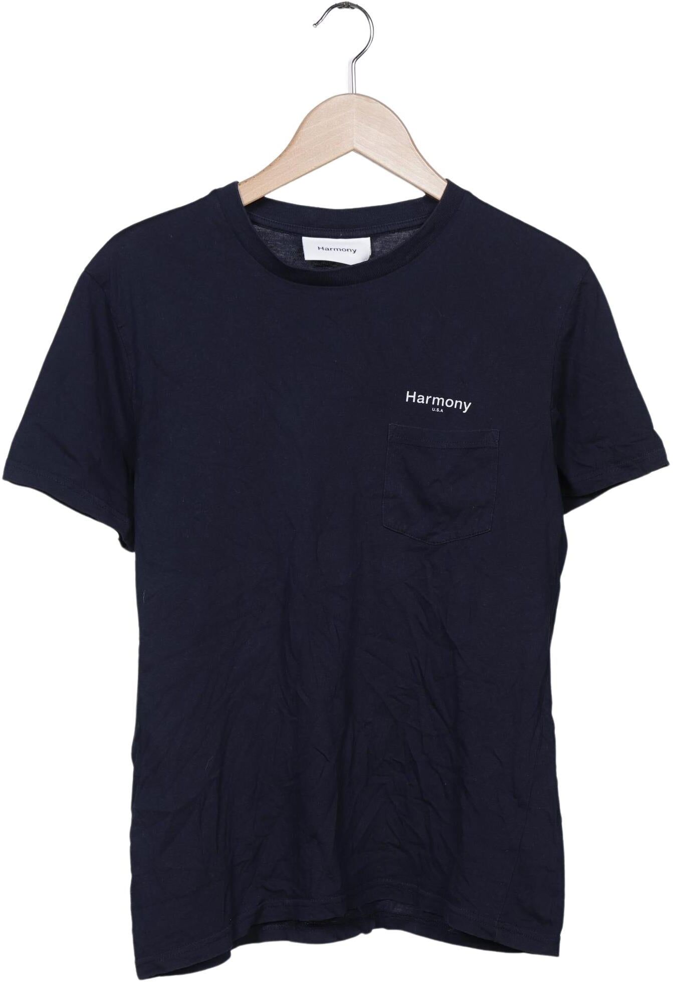 Harmony Herren T-Shirt, Marineblau, Gr. M, Baumwolle - Second Hand