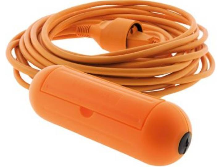 Zenitech - Multiprise Jardin 10m 2x1.5 +Boitier Étanche Orange
