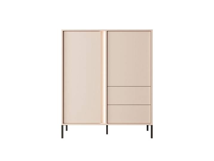 Feldmann-Wohnen Highboard Dast beige 103 / 39,5 / 123cm, Braun, Rechteckig, 103x123x39.5 cm, Kleinmöbel, Kommoden, Highboards
