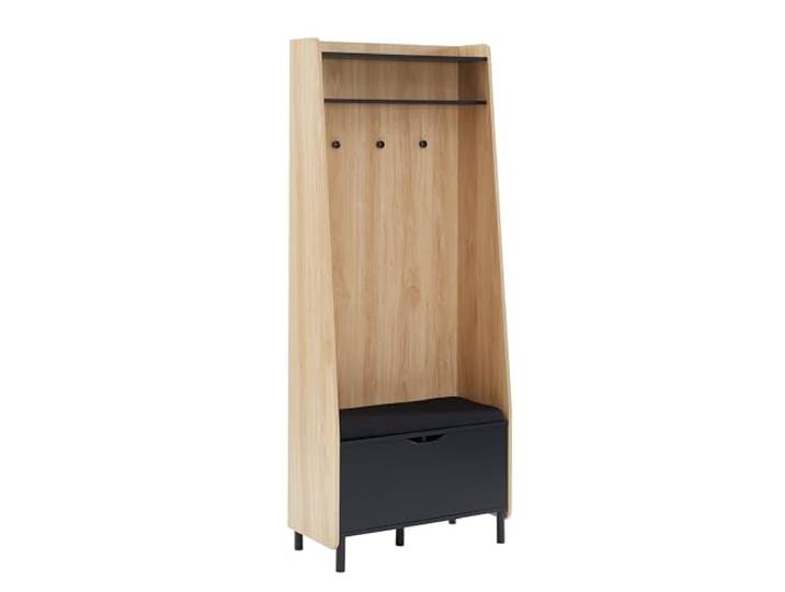 BAÏTA Vestiaire d'entrée JAPENDI Effet chêne et Gris Anthracite 75cm