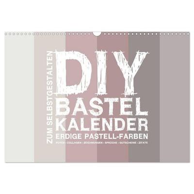 DIY Bastel-Kalender -Erdige Pastell Farben- Zum Selbstgestalten (Wandkalender 2027 DIN A3 quer), CALVENDO Monatskalender